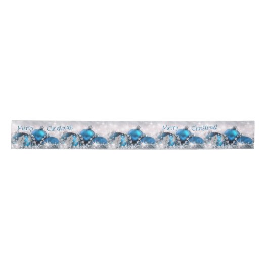 Blauw en zilver Satin Ribbon Satijnen Lint (Voorkant)
