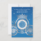 Blauw en Zilver Schoen Assepoester Sweet 16 Verjaa Save The Date (Achterkant)
