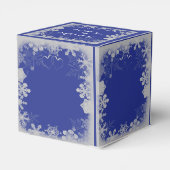 Blauw en Zilver Sneeuwvlok Bruiloft Bedankdoosjes (Achterkant)