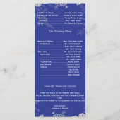 Blauw en Zilver Sneeuwvlok Trouwprogramma Programmakaart (Achterkant)