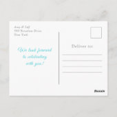 Blauw en Zilver Sneeuwvlokken Verjaardagsfeest Briefkaart (Achterkant)