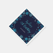 Blauw en Zilver Sneeuwvlokken Verjaardagsfeest Servet (Hoek)