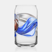Blauw en Zilver Speeldag Blikvorm Glas (Achterkant)