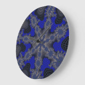 Blauw en zilver Starburst Grote Klok (Hoek)