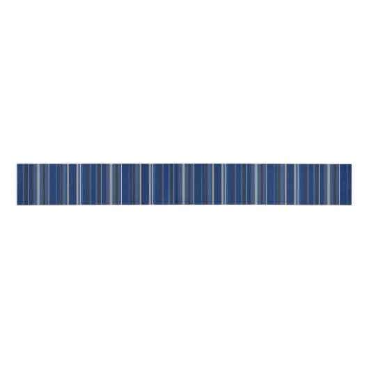 Blauw en Zilver Streep 3" Brede Grosgrain Ribbon Grosgrain Lint (Voorkant)