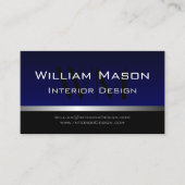 Blauw en zilver Stripe Professional-Visitekaartje Visitekaartje (Voorkant)