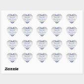  Blauw en Zilver Swirls Hart Bruiloft Favor Hart Sticker (Vel)