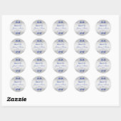  Blauw en Zilver Swirls Ronde Bruiloft Favor Sticker (Vel)