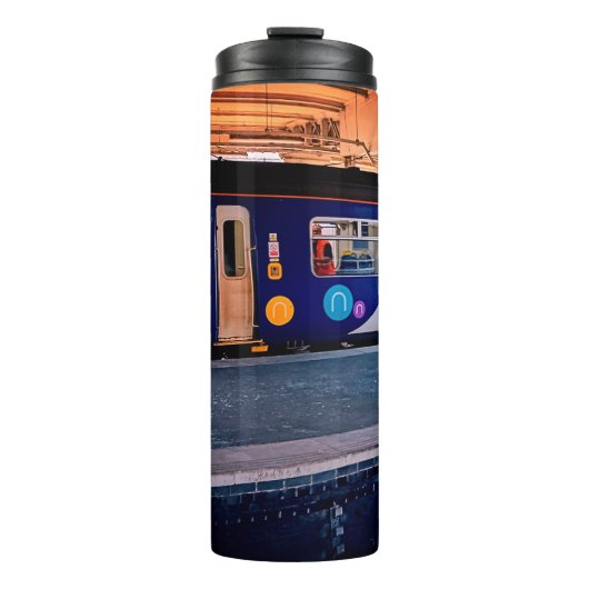 Blauw en zilver thermosbeker (Voorkant)