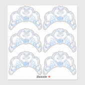Blauw en Zilver Tiara Sticker Blad (Vel)
