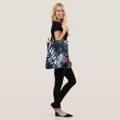 Blauw en Zilver Tote Bag (Op model)