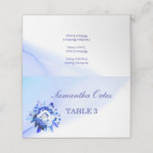 Blauw en Zilver trouwkaarten Plaatskaartje (Buitenkant ongevouwen)