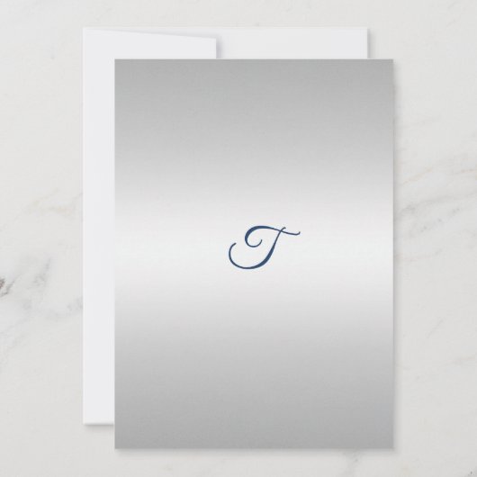 Blauw en Zilver Verjaardag Uitnodiging (Achterkant)