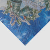 Blauw en zilver Victoriaans Kerstfeest Tissuepapier (Detail)