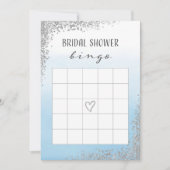 Blauw en Zilver Vrijgezellenfeest Bingo Kaart (Voorkant)