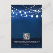 Blauw en Zilver Wedding Details Kaart met QR-code (Achterkant)