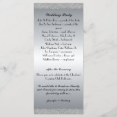 Blauw en Zilver Wedding Program Rack Kaart (Achterkant)