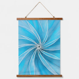 Blauw en Zilver wiel Hangend Wandkleed