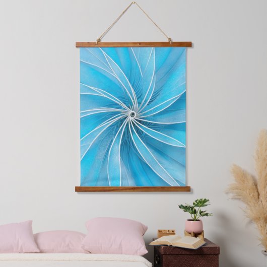 Blauw en Zilver wiel Hangend Wandkleed (Slaapkamer)