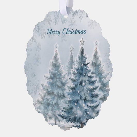 Blauw en zilver Winter Wonderland Vakantie Kaart (Links)