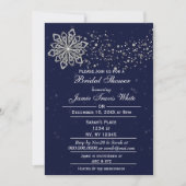 Blauw en zilver wintersnowflake Vrijgezellenfeest Kaart (Voorkant)