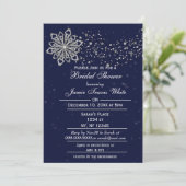 Blauw en zilver wintersnowflake Vrijgezellenfeest Kaart (Staand voorkant)