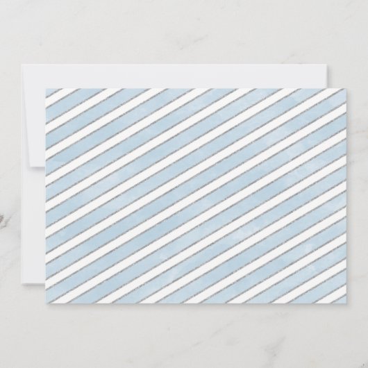 Blauw en Zilver Woodland Onederland 1e Verjaardag Kaart (Achterkant)