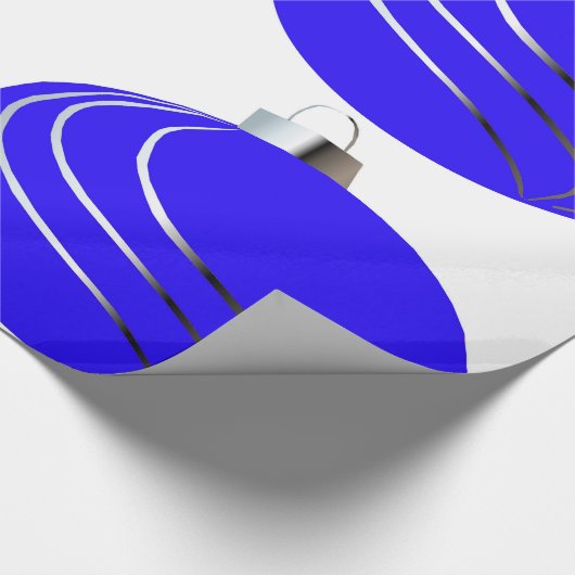 Blauw en zilveren kerstboompjes voor het ompakken  cadeaupapier (Hoek)