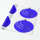 Blauw en zilveren kerstboompjes voor het ompakken cadeaupapier (Uitgerold)