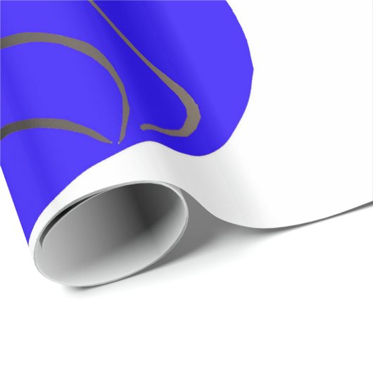 Blauw en zilveren kerstboompjes voor het ompakken cadeaupapier (Rol Hoek)