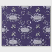 Blauw en zilveren Kerstmis Cadeaupapier (Vlak)