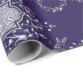 Blauw en zilveren Kerstmis Cadeaupapier (Rol Hoek)