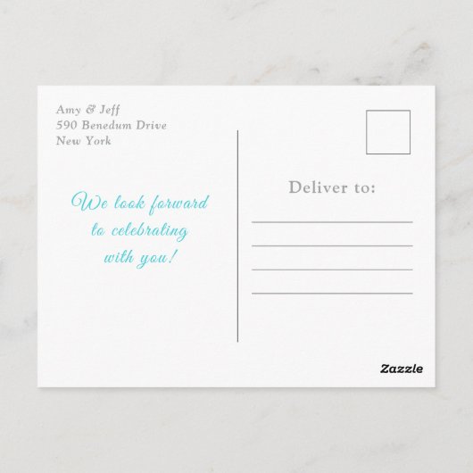 Blauw en Zilveren Sneeuwvlokken Verjaardagsfeestje Briefkaart (Achterkant)