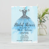 Blauw- en zilverglitter-Vrijgezellenfeest Kaart (Staand voorkant)