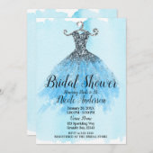 Blauw- en zilverglitter-Vrijgezellenfeest Kaart (Voorkant / Achterkant)