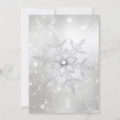 Blauw- en zilverkristal Snowflake-kerstfeest Kaart (Achterkant)
