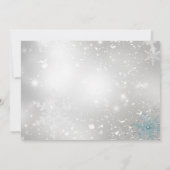 Blauw- en zilverkristal Snowflake-kerstfeest Kaart (Achterkant)