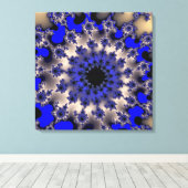 Blauw- en zilveroog canvas afdruk (Insitu (Houten vloer))