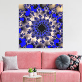 Blauw- en zilveroog canvas afdruk (Insitu (Woonkamer))