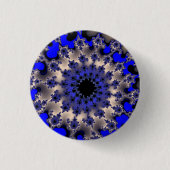 Blauw- en zilveroog ronde button 3,2 cm (Voorkant)