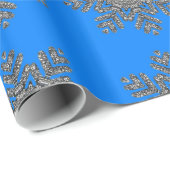 Blauw- en zilversneeuwschilfers met kerstvakantieb cadeaupapier (Rol Hoek)