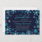 Blauw- en zilversneeuwvlokken Baby shower Kaart (Voorkant)