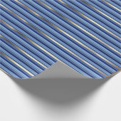 Blauw- en zilverstrepen cadeaupapier (Hoek)