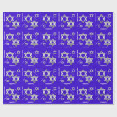 Blauw- en zilvervet-/Bar Mitzvah-omslagpapier Cadeaupapier (Vlak)
