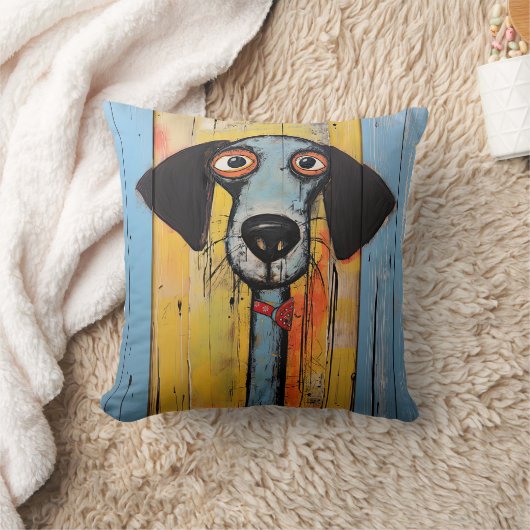 Blauw en zwart Abstract Hond Kussen (Deken)