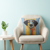 Blauw en zwart Abstract Hond Kussen (Stoel)