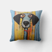 Blauw en zwart Abstract Hond Kussen (Achterkant)