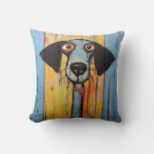 Blauw en zwart Abstract Hond Kussen (Voorkant)