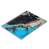 Blauw en zwart abstract schilderij notitieboek (Linkerzijde)