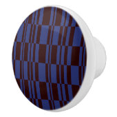 Blauw en zwart Abstract strepen dressoir en lade Keramische Knop (Rechts)